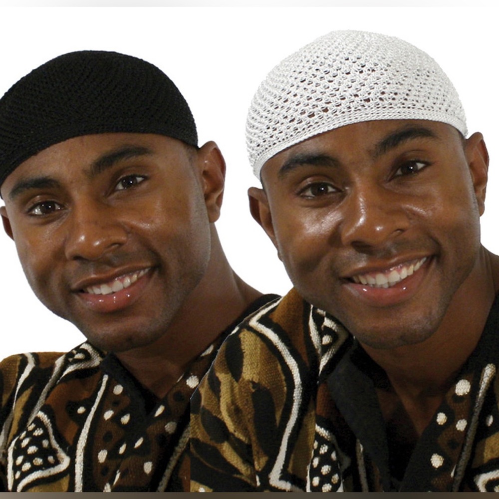 Men’s Kufi Cap 100% Crotchet One Size Fit All Muslim Prayer Cap Kufi Hat